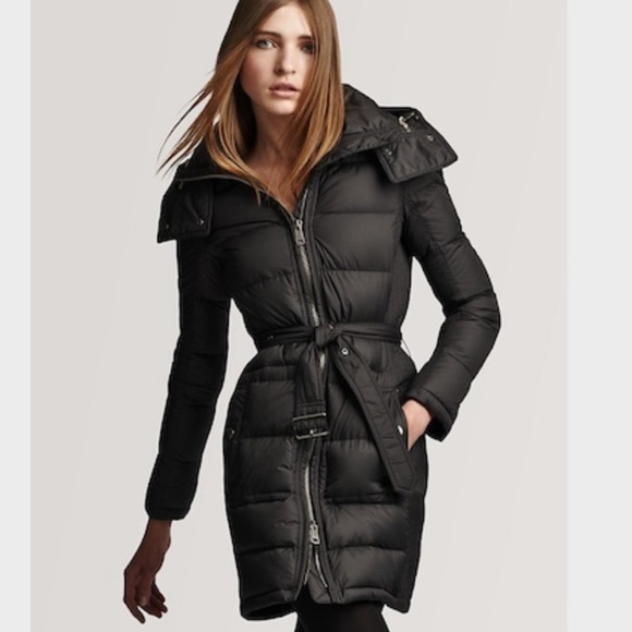Burberry Jackets & Blazers - Burberry Black Goose Down Puffer Coat with Belt
